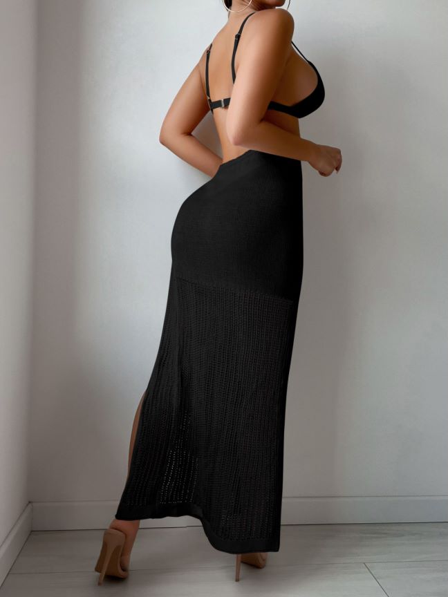 Sexy Women Wear See through Hollow Out Cutout out Strap Woven Beach Skirt Holiday Skirt Wrap Skirt Crochet hook Bella Mia